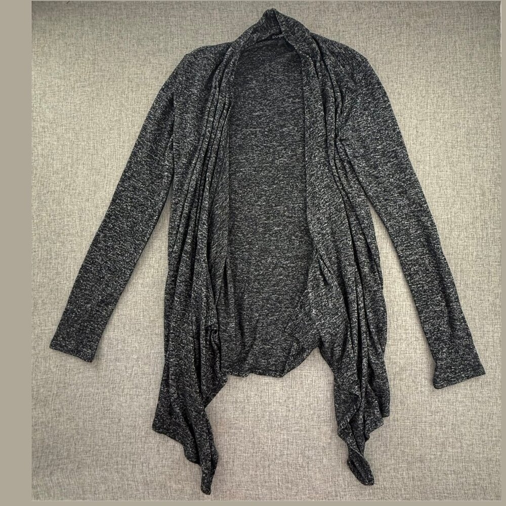 Express Open Sweater Asymmetrical Cardigan Long Sleeve XS Gray Black